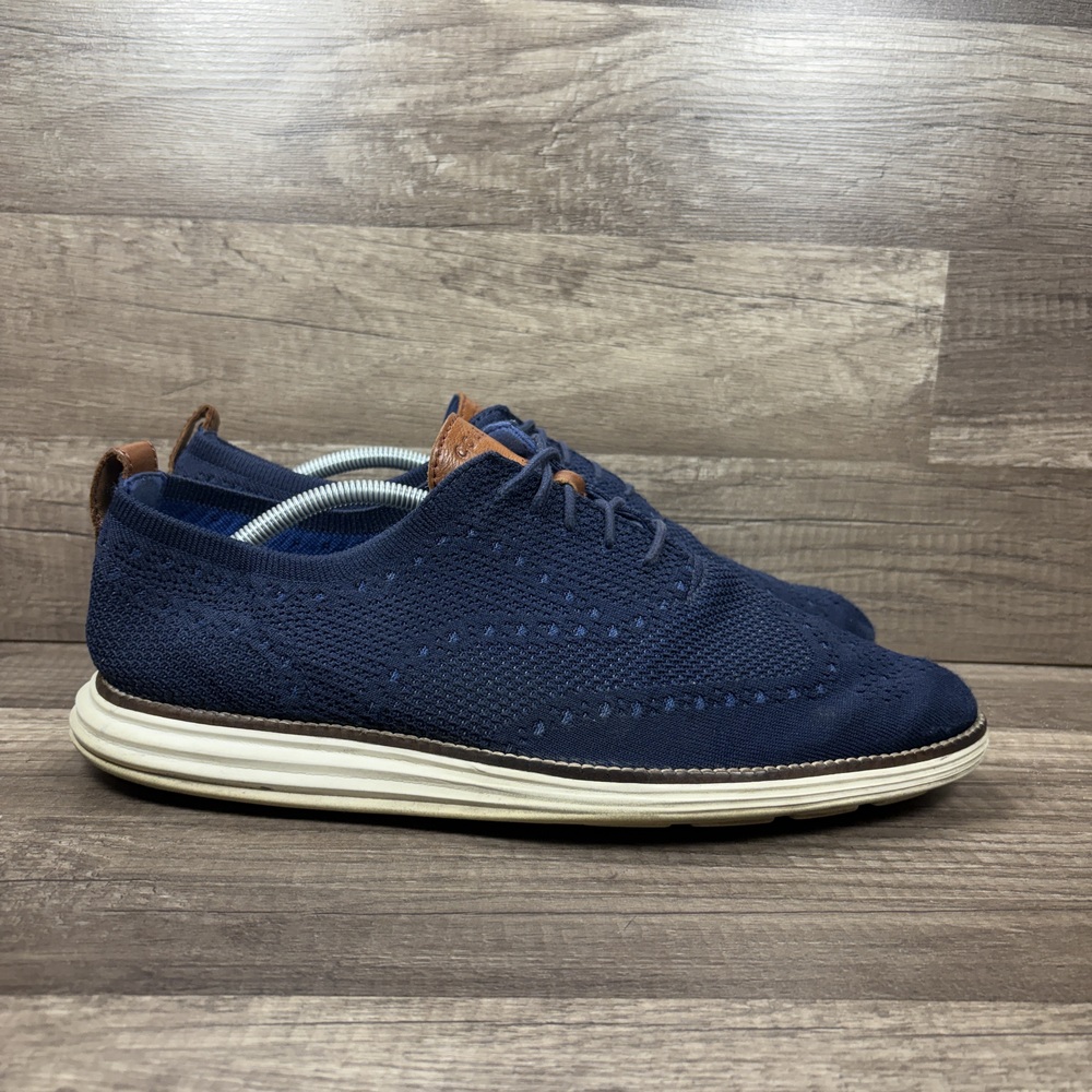 Cole Haan Original Grand Knit Wingtip Oxford Blue Mens Size 12 C27960 Sneakers